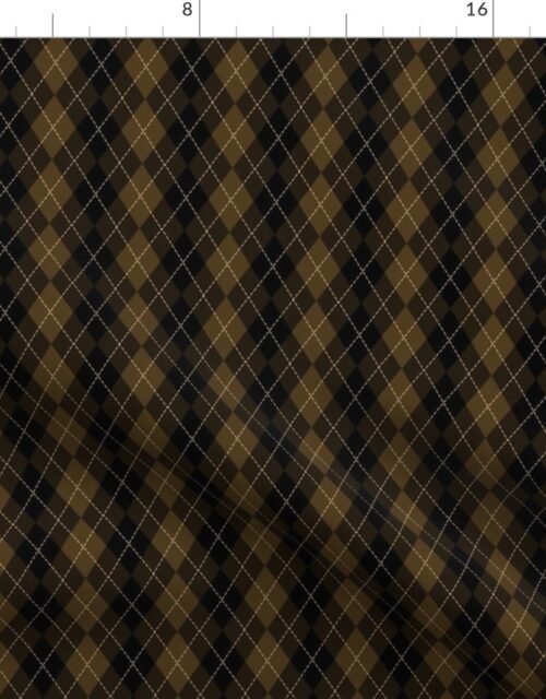 Small Dark Coffee Argyle Diamond Check Fabric