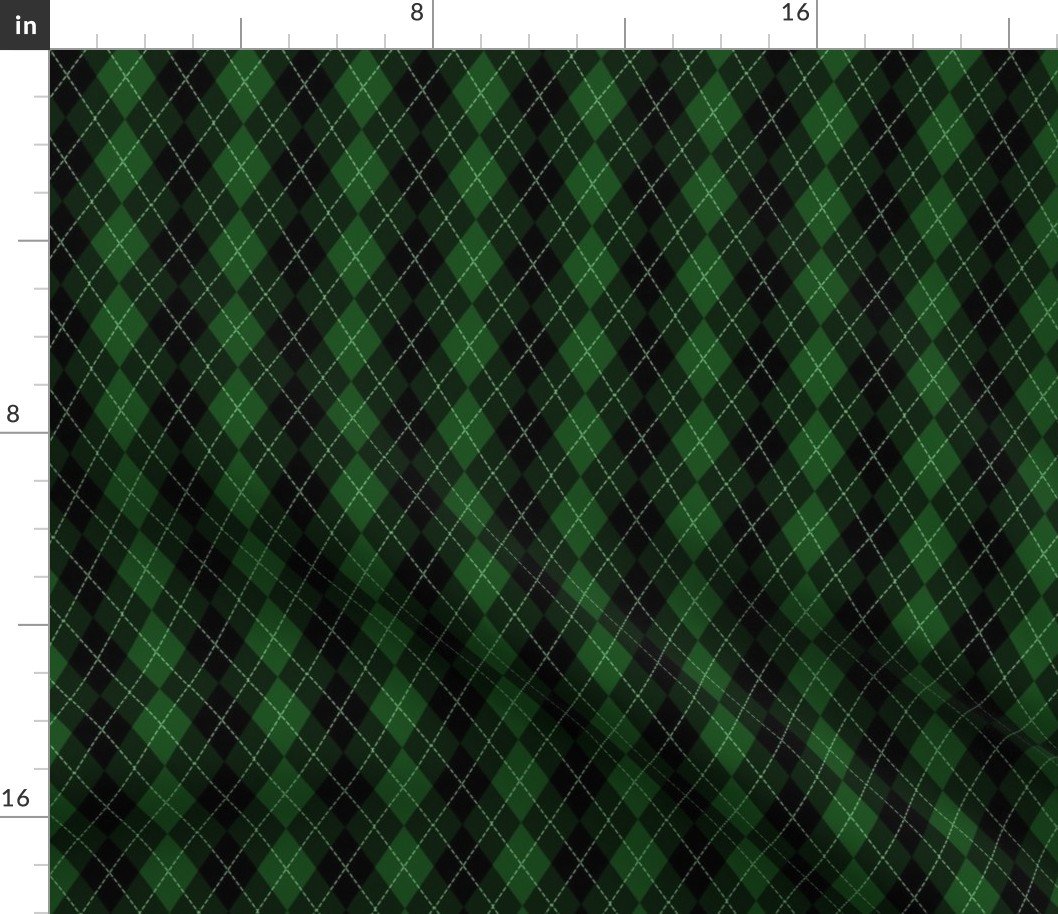 Small Dark Green Argyle Diamond Check Fabric Small Dark Green Argyle Diamond Check Fabric