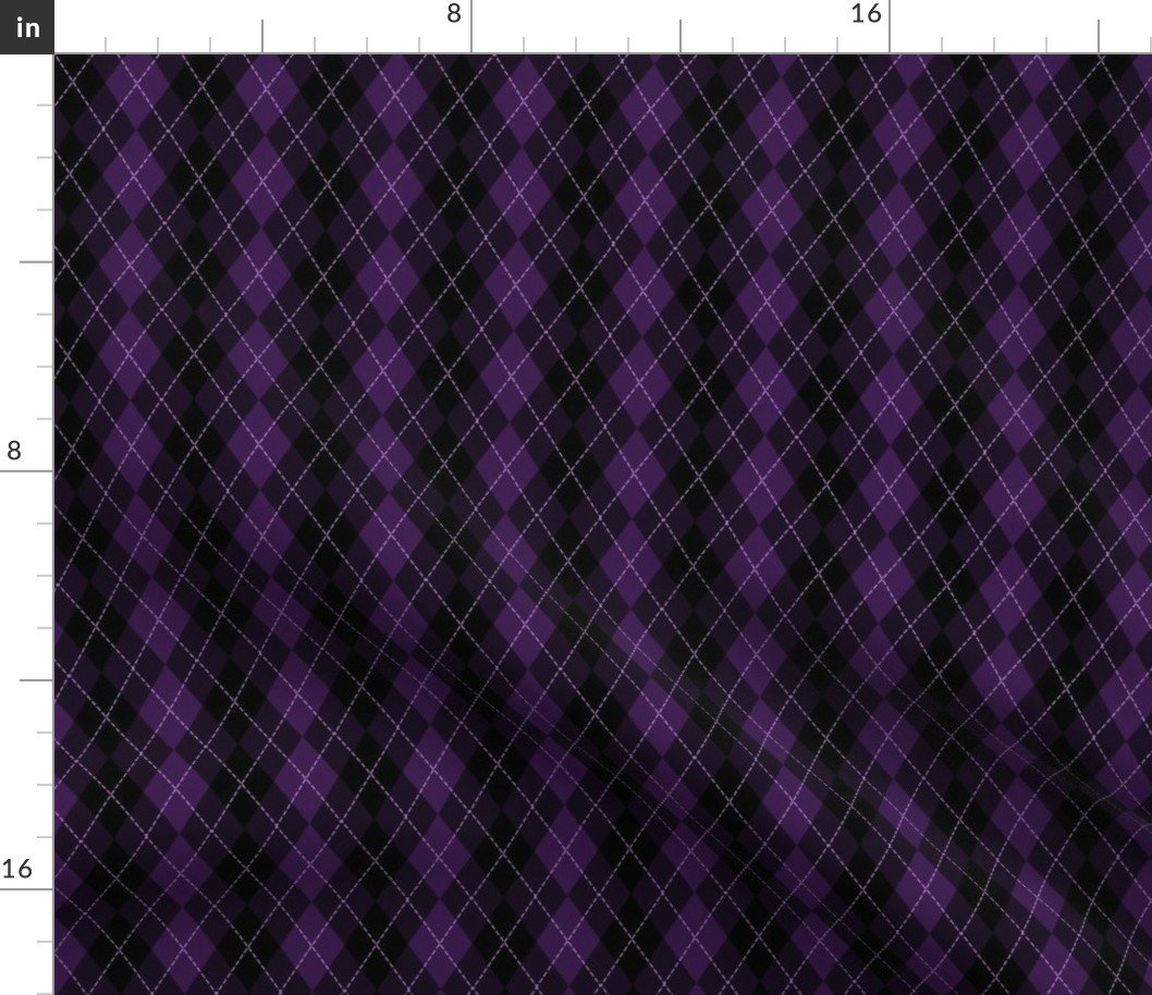 Small Dark Purple Argyle Diamond Check Fabric Small Dark Purple Argyle Diamond Check Fabric