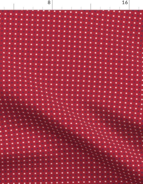 Small Flag Blue and White Stars on Red Fabric