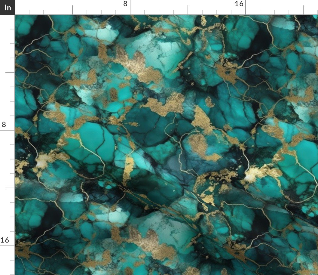 Small Jade and Gold Alcohol Ink 3 Fabric Small Jade and Gold Alcohol Ink 3 Fabric