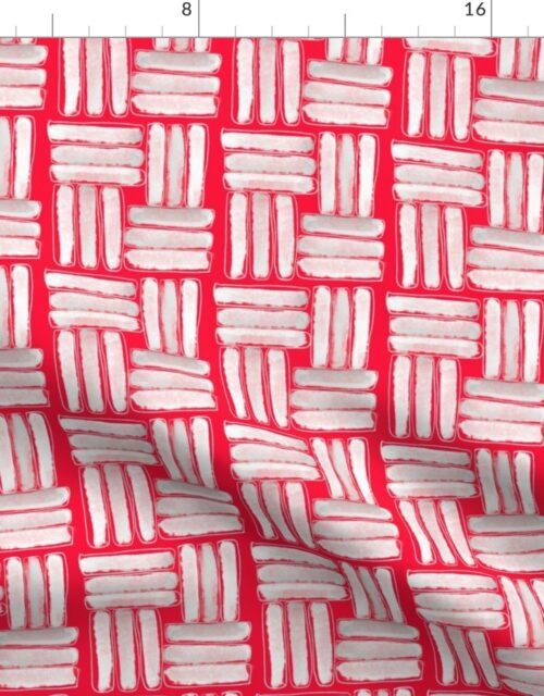 Small Kapa Sticks in Chalky White on Hibiscus Red Fabric