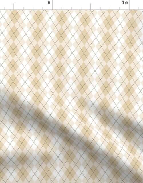 Small Light Beige Argyle Diamond  Check Fabric