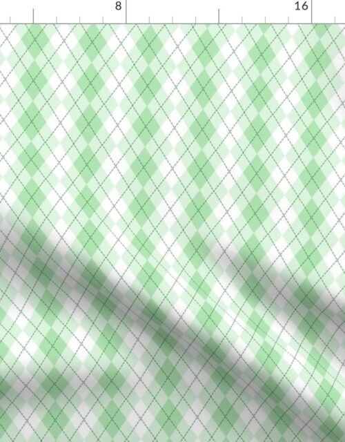 Small Light Mint Argyle Diamond Check Fabric