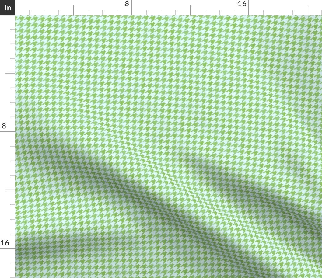 Small Lime Green and White Handpainted Houndstooth Check Watercolor Pattern Fabric