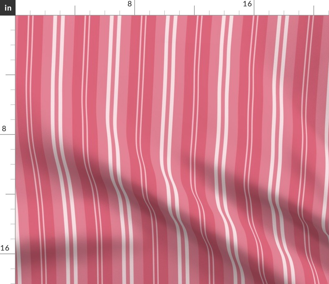 Small Nantucket Red and White Shades Pinstripe Fabric Small Nantucket Red and White Shades Pinstripe Fabric