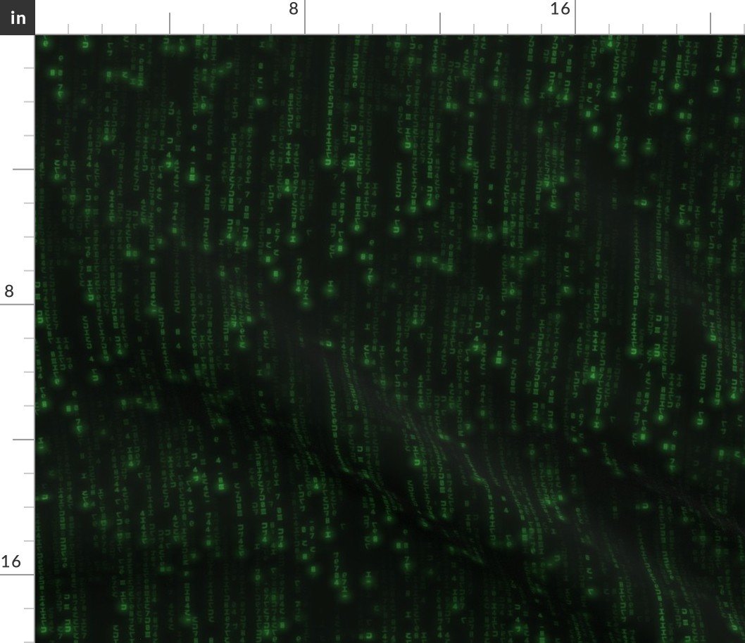 Small Neon Green Digital Rain Computer Code Fabric Small Neon Green Digital Rain Computer Code Fabric