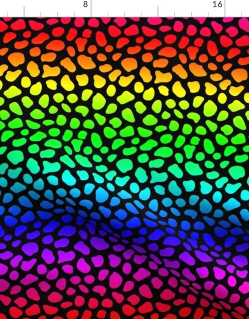 Small Neon Rainbow Cheetah Animal Spots Print Fabric