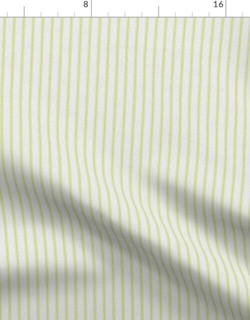 Small New Green on Off-White French Provincial Mattress Ticking Fabric