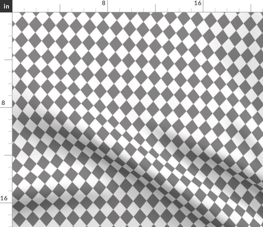 Small Pewter and White Diamond Harlequin Check Pattern Fabric Small Pewter and White Diamond Harlequin Check Pattern Fabric