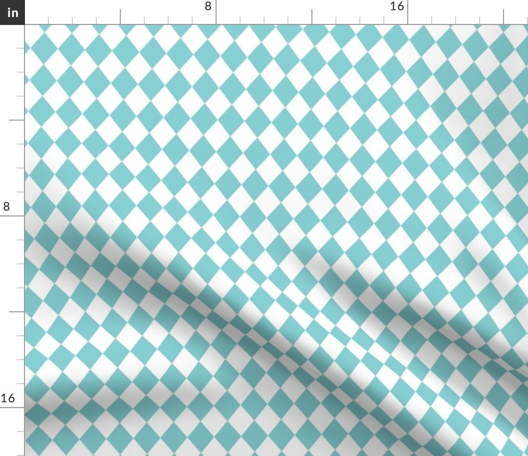 Small Pool and White Diamond Harlequin Check Pattern Fabric Small Pool and White Diamond Harlequin Check Pattern Fabric