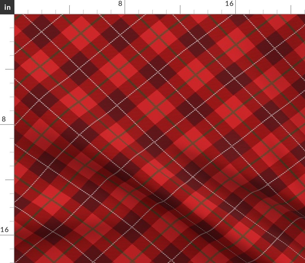 Small Red Green and White Seasonal Christmas Tartan Check Plaid Fabric Small Red Green and White Seasonal Christmas Tartan Check Plaid Fabric