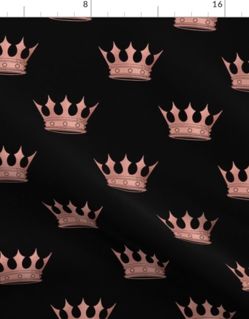 Small Rose Gold Crowns on Black Fabric