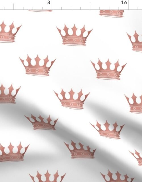 Small Rose Gold Crowns on White Fabric