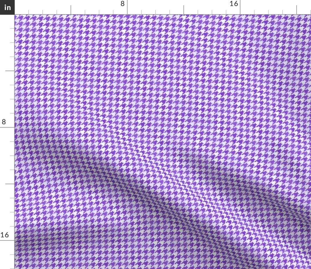 Small Royal Purple and White Handpainted Houndstooth Check Watercolor Pattern Fabric Small Royal Purple and White Handpainted Houndstooth Check Watercolor Pattern Fabric