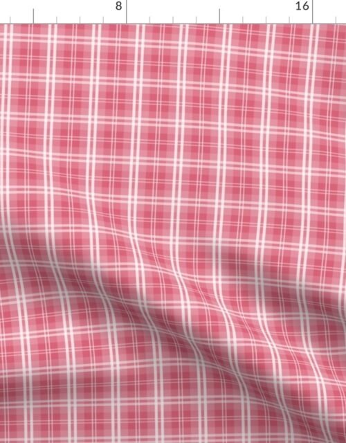 Small Shaded Nantucket Red and White Tartan Plaid Check Fabric