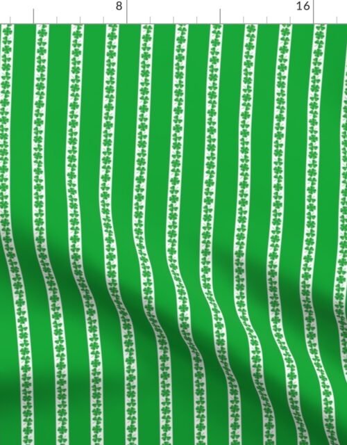 Small Single  Striped St. Patricks 3 and 4-Leafed Shamrocks in Kelly Green Fabric