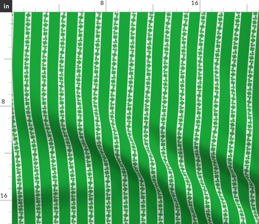 Small Single  Striped St. Patricks 3 and 4-Leafed Shamrocks in Kelly Green Fabric