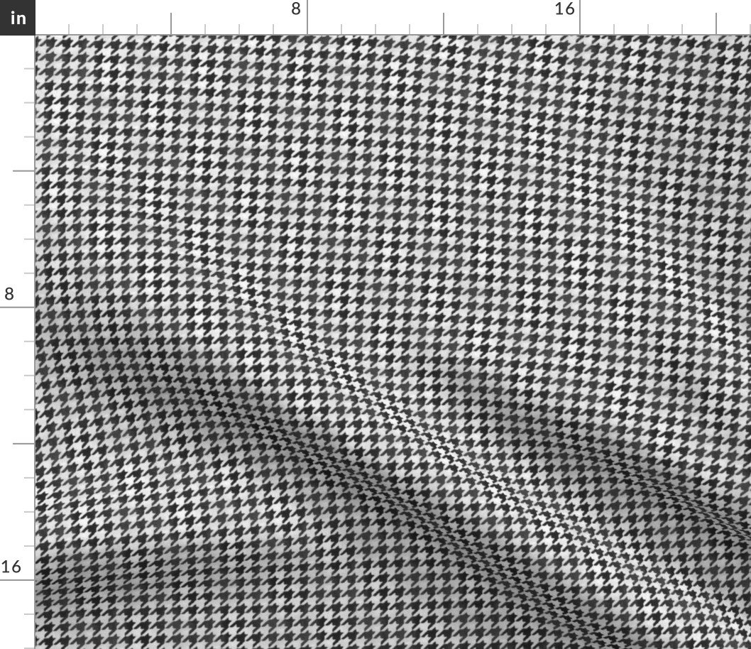 Small Soot Black and White Handpainted Houndstooth Check Watercolor Pattern Fabric Small Soot Black and White Handpainted Houndstooth Check Watercolor Pattern Fabric