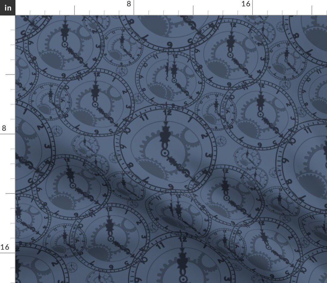 Small Time Overlaps Blue Monochrome Fabric Small Time Overlaps Blue Monochrome Fabric