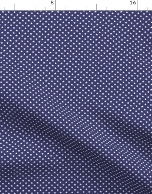 Small USA Flag White Stars on Blue Fabric