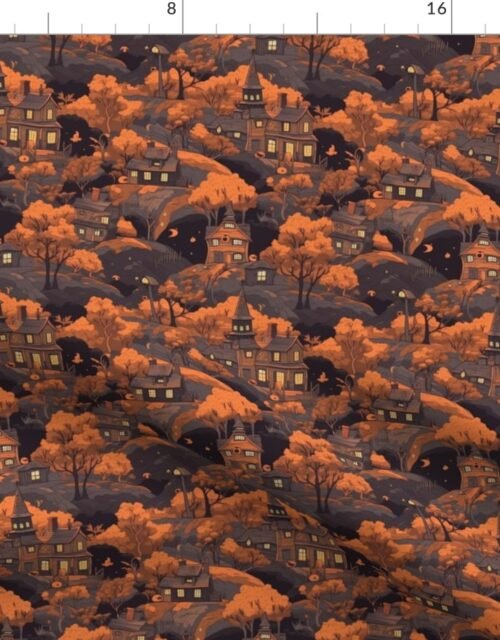 Small Vintage Halloween Orange Fabric