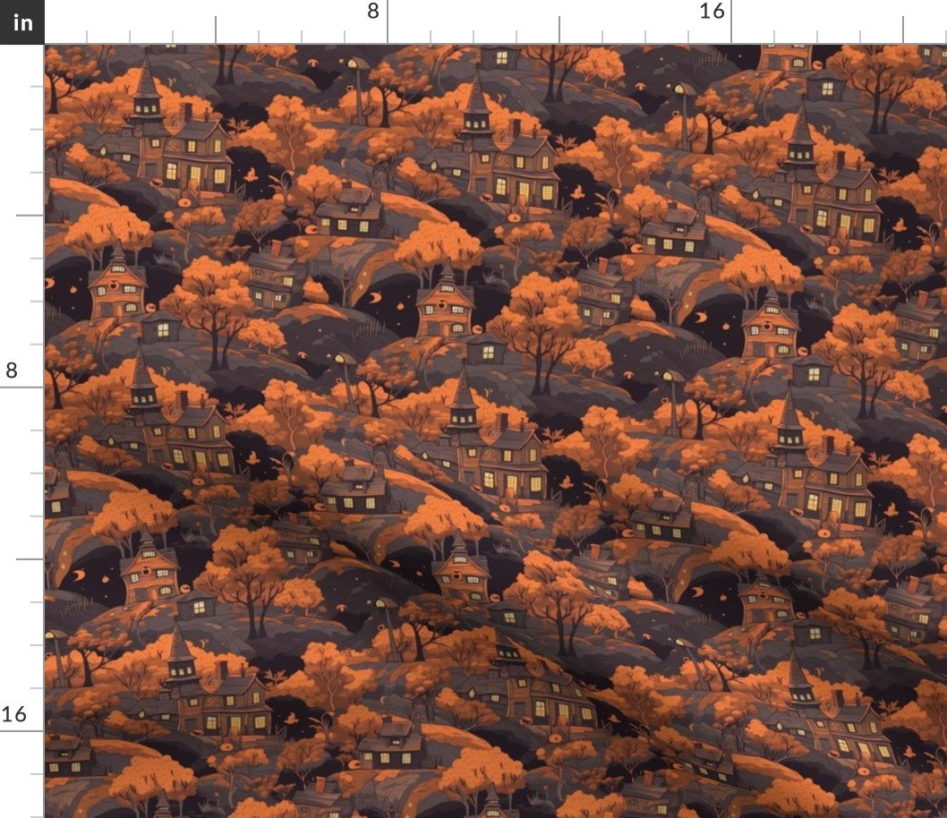 Small Vintage Halloween Orange Fabric Small Vintage Halloween Orange Fabric