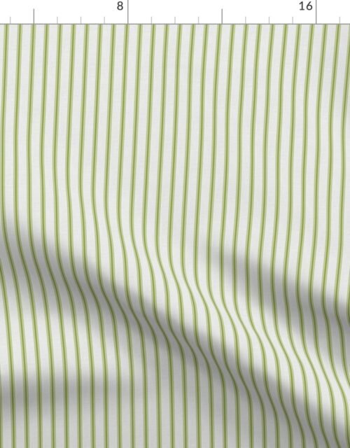 Small  Grass Green on Off-White French Provincial Mattress Ticking Fabric