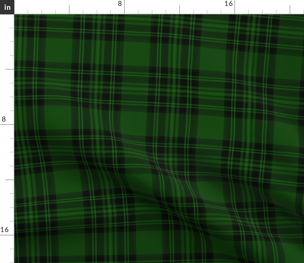 Small Green Stewart Christmas Tartan Fabric Small Green Stewart Christmas Tartan Fabric