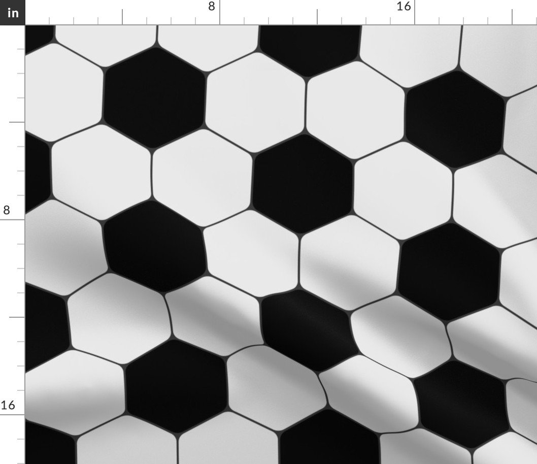 Soccer Mom Black and White Hexagonal Soccer Ball Pattern Fabric Soccer Mom Black and White Hexagonal Soccer Ball Pattern Fabric