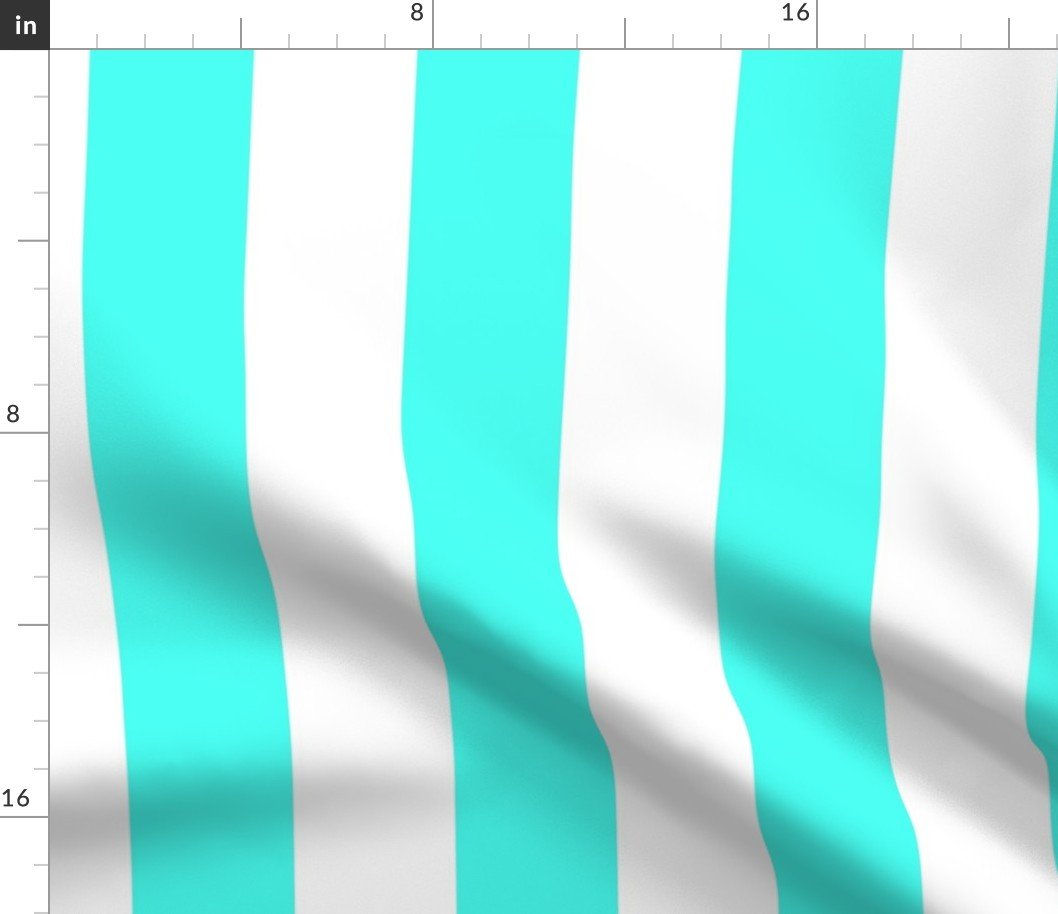 South Beach Art Deco Aqua Vertical Tent Stripes Florida Colors of the Sunshine State Fabric