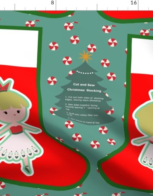 Sugar Plum Fairy  Nutcracker Christmas Stocking Fabric