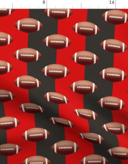 Tampa's Famed Football Team Colors of Red and Pewter Fabric