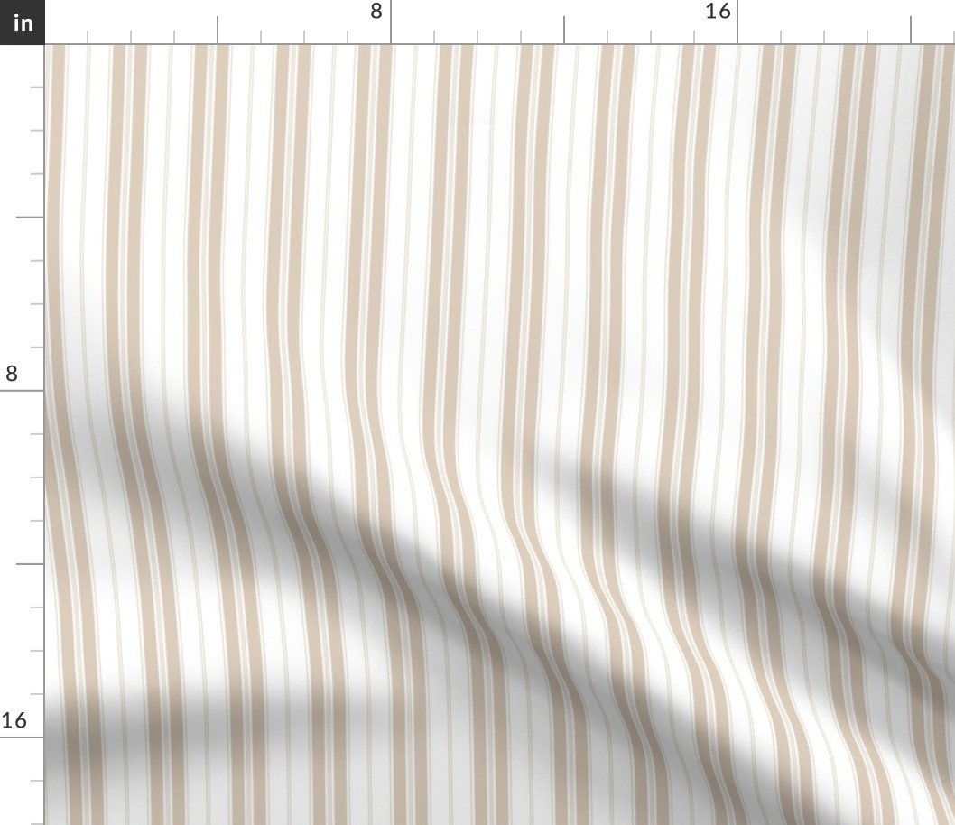 Tapioca Cream and White Autumn Winter 2022 2023 Color Trend Mattress Ticking Fabric