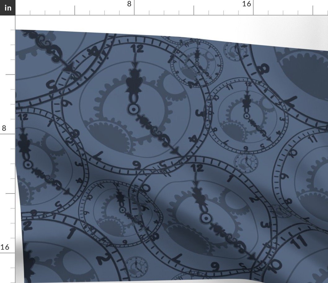Time Overlaps Blue Monochrome Fabric Time Overlaps Blue Monochrome Fabric