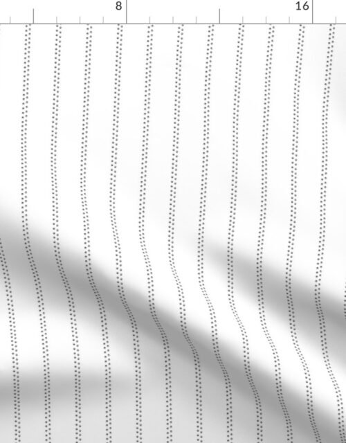 Tiny Cat Paw Prints in Black in Double Stripes on White Fabric