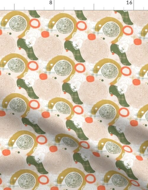 Tiny Cream Blossom Abstract Seamless Repeat Pattern Fabric