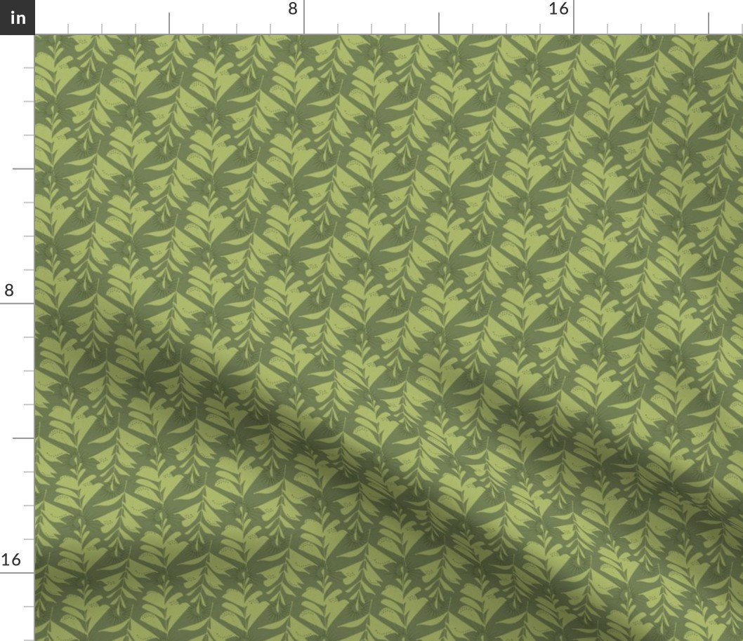 Tiny Green Leaves Abstract Seamless Repeat Pattern Fabric Tiny Green Leaves Abstract Seamless Repeat Pattern Fabric