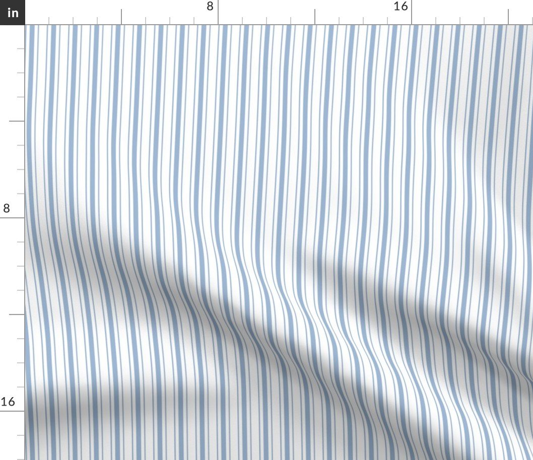 Traditional Micro Sky Blue Blue Vintage Ticking Upholstery Stripes Fabric