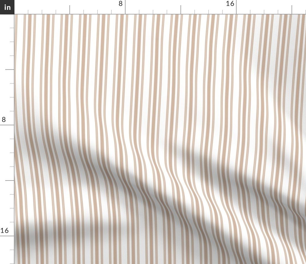 Trendy Large Beige Burlap French Mattress Ticking Double Stripes Fabric Trendy Large Beige Burlap French Mattress Ticking Double Stripes Fabric