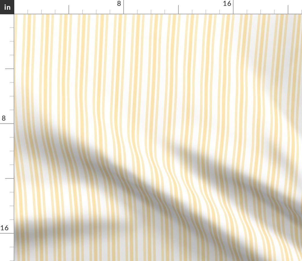 Trendy Large Buttercup Yellow Pastel Butter French Mattress Ticking Double Stripes Fabric Trendy Large Buttercup Yellow Pastel Butter French Mattress Ticking Double Stripes Fabric