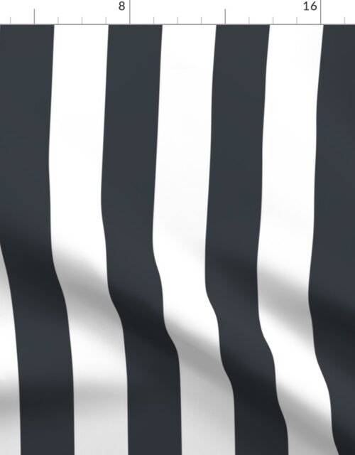 Twilight Blue and White Vertical 2 inch French Provincial Cabana Stripe Fabric