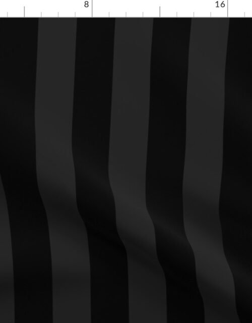 Two-Tone 2 Inch Black and Faded Black Modern Cabana Upholstery Stripes Fabric
