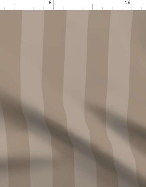 Two-Tone 2 Inch Mushroom and Faded Mushroom Modern Cabana Upholstery Stripes Fabric
