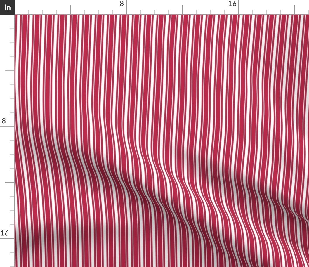 Two-Tone Color of the Year Viva Magenta with Tonal Vertical Narrow Ticking Stripes Fabric Two-Tone Color of the Year Viva Magenta with Tonal Vertical Narrow Ticking Stripes Fabric