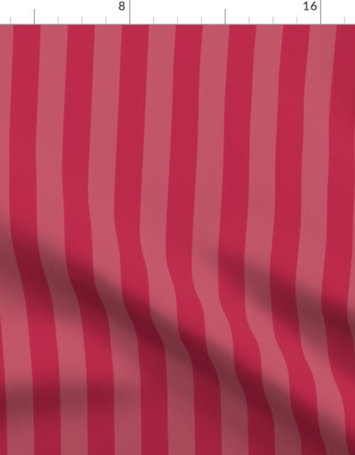 Two-Tone Color of the Year Viva Magenta with Tonal Vertical Sailor  Stripes Fabric