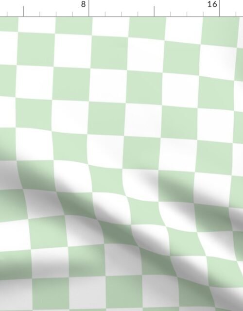 Two Inch Checks in Springtime Mint and White Fabric