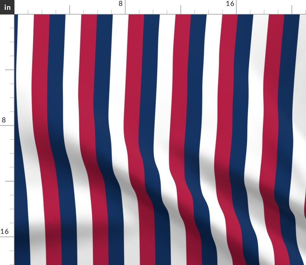 USA Flag Red, White and Blue Alternating 1 Inch Vertical Stripes Fabric USA Flag Red, White and Blue Alternating 1 Inch Vertical Stripes Fabric