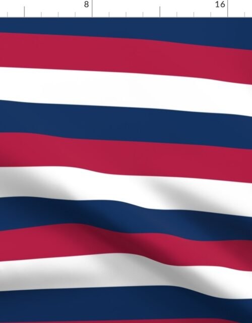 USA Flag Red, White and Blue Alternating 2 Inch Horizontal Stripes Fabric