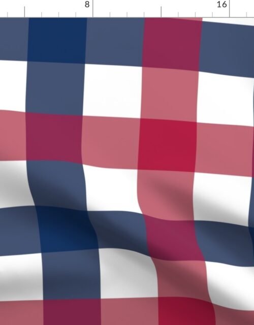 USA Red, White and Blue Mega 3 Inch Gingham Check Fabric